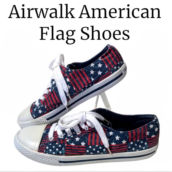 Airwalk Shoes Airwalk American Flag Red White And Blue Stars And Stripes Sneakers Womens Sz